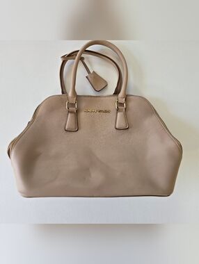 Adrienne Vittadini Beige Dome Satchel Bag